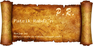 Patrik Rabán névjegykártya